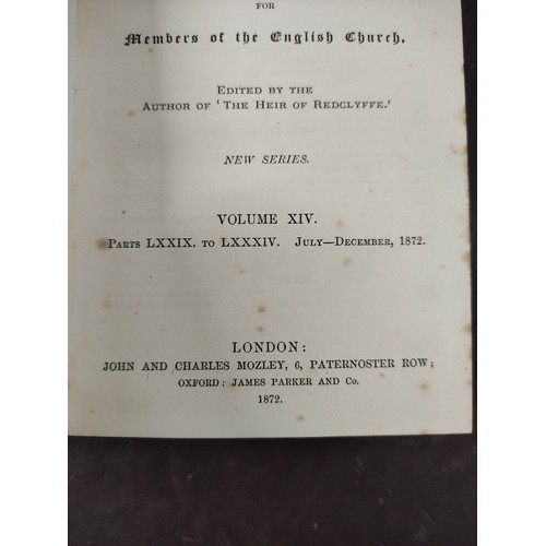 8 - (YONGE CHARLOTTE MARY, Ed).  The Monthly Packet of Evening Readings for Members of the English Churc... 