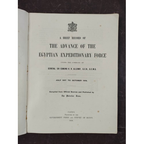 12 - THE PALESTINE NEWS (Pubs).  A Brief Record of the Advance of the Egyptian Expeditionary Fo... 