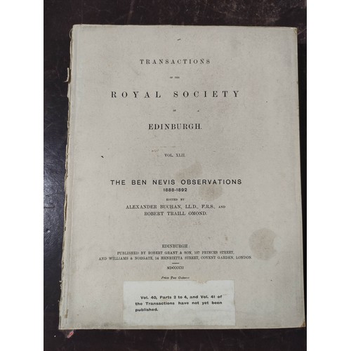 13 - ROYAL SOCIETY OF EDINBURGH.  The Meteorology of the Ben Nevis Observatories. Vols. 42 &... 