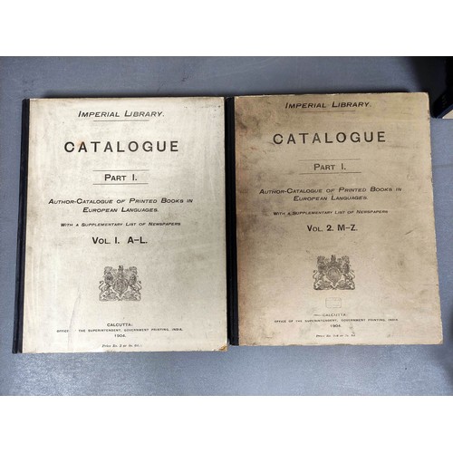 14 - IMPERIAL LIBRARY - CALCUTTA.  Catalogue. Parts 1 & 2 in four vols. Quarto & 8vo. Orig. prntd... 