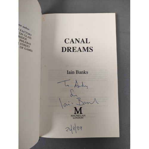 174 - BANKS IAN.  Canal Dreams. Signed & inscribed 1st ed. in d.w. 1989; also a signed copy ... 