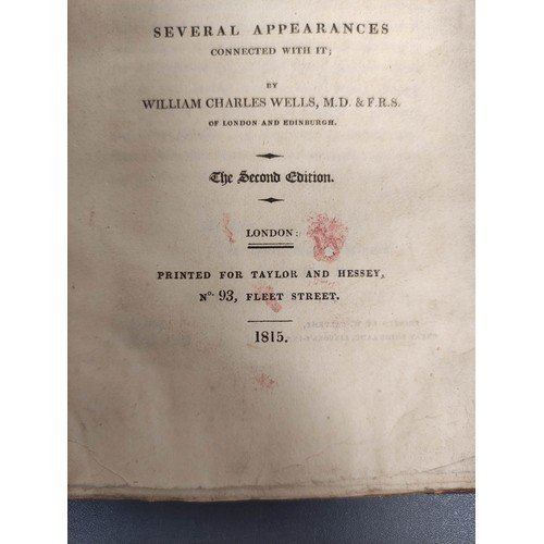 20 - WELLS WILLIAM CHARLES.  An Essay on Dew & Several Appearances Connected with It. Late qtr. calf,... 