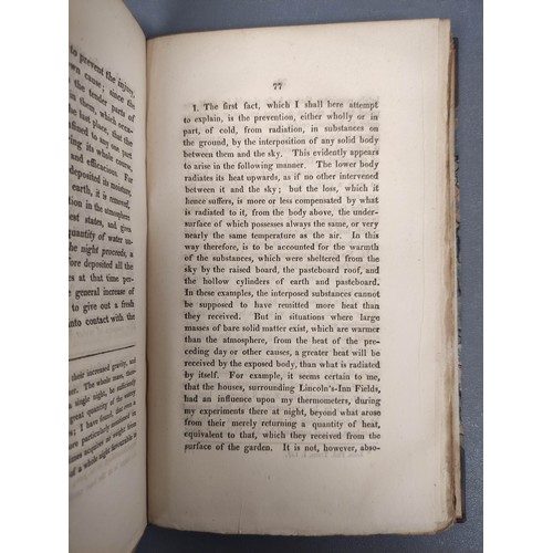 20 - WELLS WILLIAM CHARLES.  An Essay on Dew & Several Appearances Connected with It. Late qtr. calf,... 