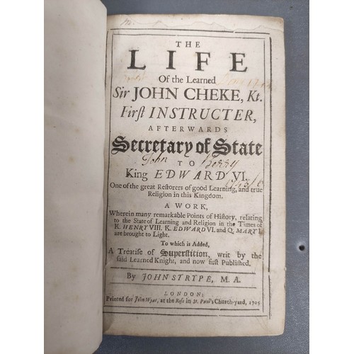 26 - STRYPE JOHN.  The Life of the Learned Sir John Cheke ... Secretary of State to King Edward... 