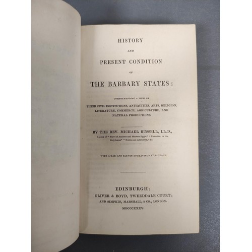 28 - RUSSELL MICHAEL.  History & Present Condition of the Barbary States. Eng fldg. map, ti... 