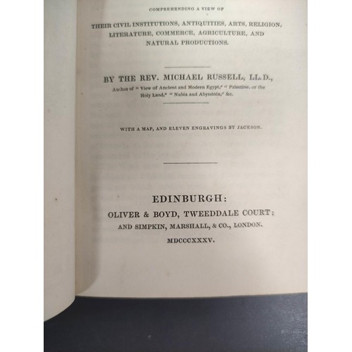 28 - RUSSELL MICHAEL.  History & Present Condition of the Barbary States. Eng fldg. map, ti... 