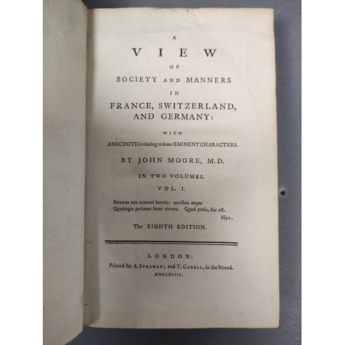 30 - MOORE JOHN.  A View of the Society & Manners in France, Switzerland & Germany with... 