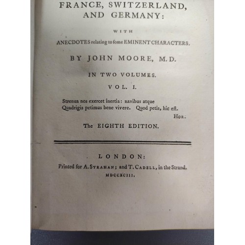 30 - MOORE JOHN.  A View of the Society & Manners in France, Switzerland & Germany with... 