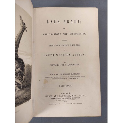 59 - ANDERSSON CHARLES JOHN.  Lake Ngami or Explorations & Discoveries ... in the Wilds of ... 