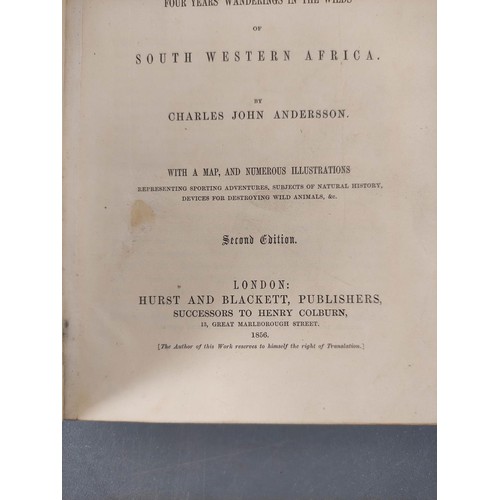 59 - ANDERSSON CHARLES JOHN.  Lake Ngami or Explorations & Discoveries ... in the Wilds of ... 