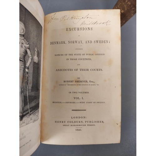 60 - BREMNER ROBERT.  Excursions in Denmark, Norway & Sweden. 2 vols. 2 eng. port. frontis.... 