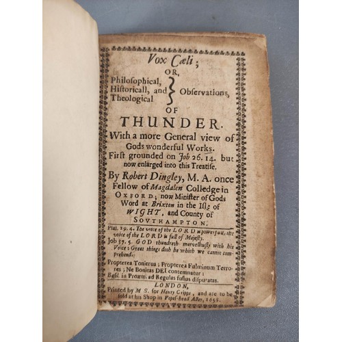 70 - DINGLEY ROBERT.  Vox Caeli or Philosophical, Historicall and Theological Observations of T... 