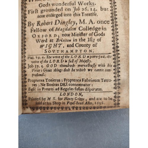 70 - DINGLEY ROBERT.  Vox Caeli or Philosophical, Historicall and Theological Observations of T... 