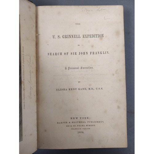 89 - KANE ELISHA KENT. The United States Grinnell Expedition in Search of Sir John Franklin, A Personal N... 