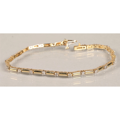 149 - 14ct gold diamond set bracelet total weight 9.9g