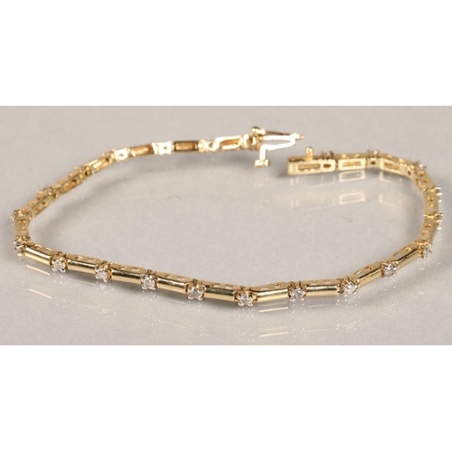 149 - 14ct gold diamond set bracelet total weight 9.9g