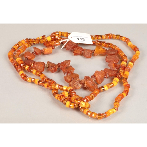 158 - Amber type necklaces (2)