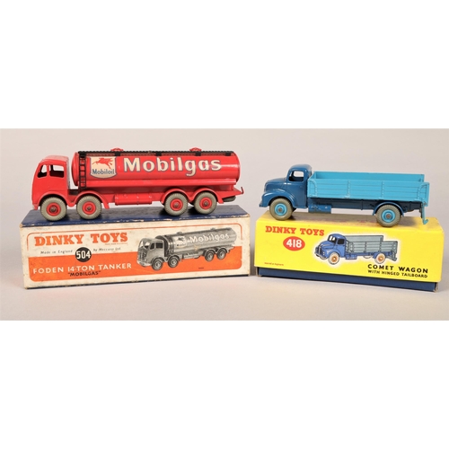 181 - Two boxed Dinky Toys die cast vehicles - 418 Comet Wagon with hinged tailboard, blue version, and 50... 