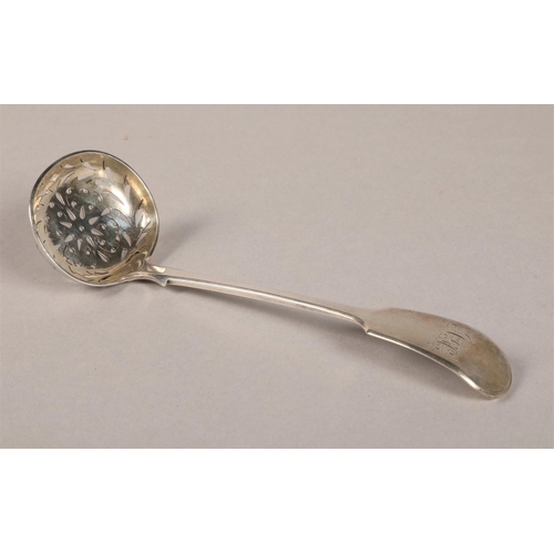 203 - Silver sugar sifter ladle hallmarked Exeter 1873 James & Josiah Williams 