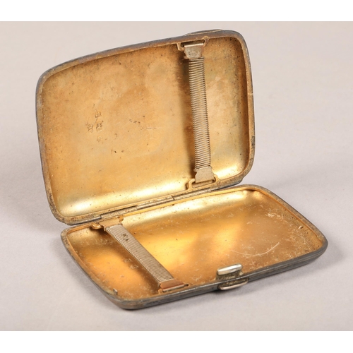 217 - Antique hallmarked cigarette case gilded interior