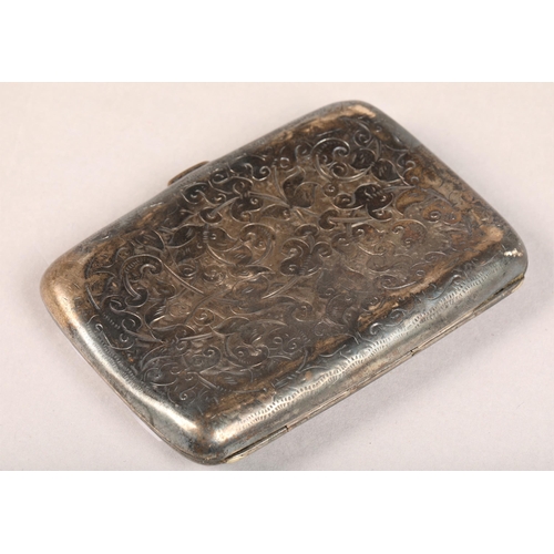 217 - Antique hallmarked cigarette case gilded interior