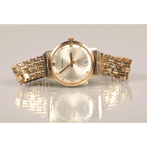 72 - The Angus 25 jewel automatic wrist watch on a rolled gold gold expandable strap