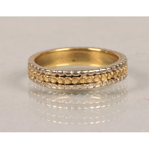 87 - 18 carat white and yellow gold ring, 4 grams, size M/N