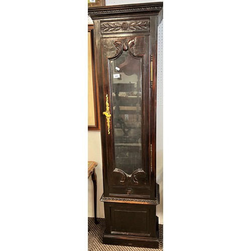 514 - Antique stained oak display cabinet 158cm h  