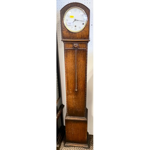 513 - 20th century mahogany cased clock 132cm h