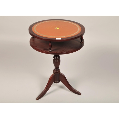 483 - Mahogany gilt embossed wine table 61cm h