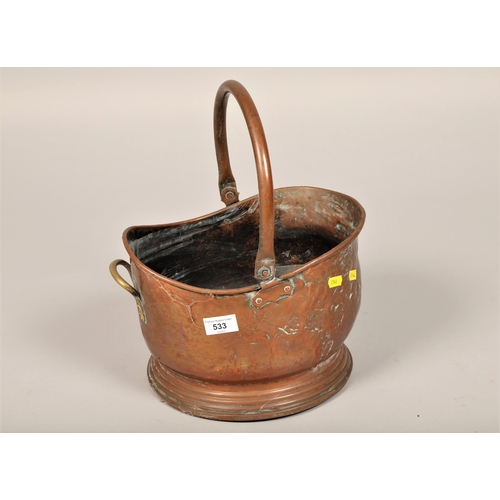 533 - Copper coal bucket