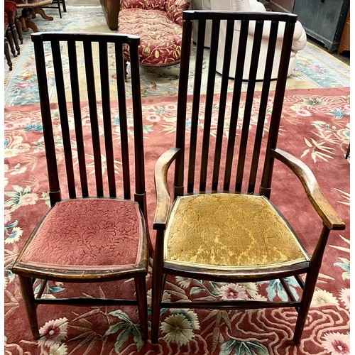 579 - Two high backed bedroom chairs