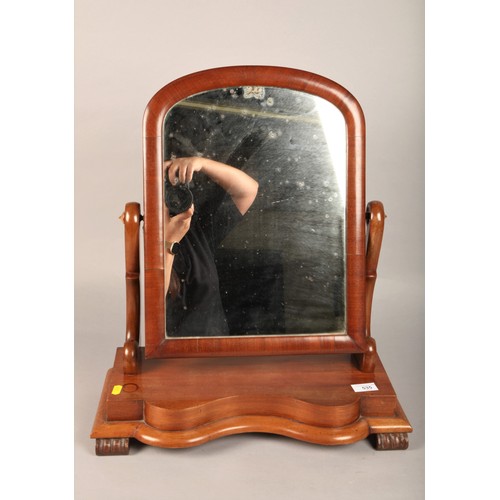 535 - Victorian mahogany paw footed dresser mirror