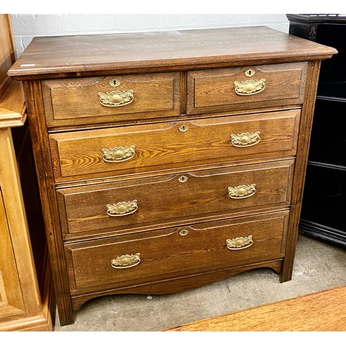 549 - Two over three drawer oak chest 102cm h