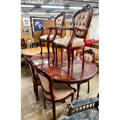 559 - Italian style dining table and six chairs