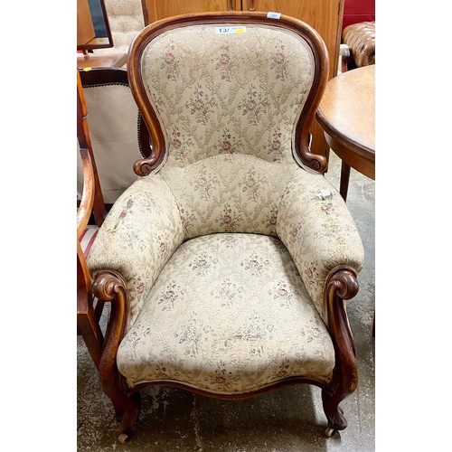 564 - Victorian parlour arm chair