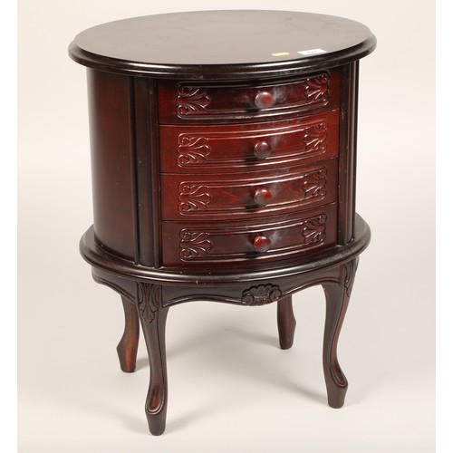 478 - Four drawer mahogany side table 60cm h