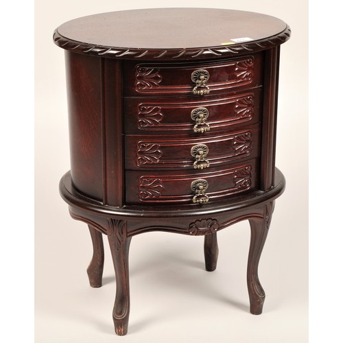 477 - Four drawer mahogany side table 60cm h