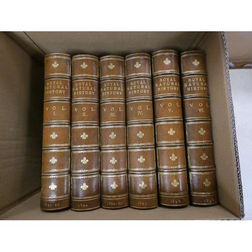 218 - LYDEKKER RICHARD (Ed).  The Royal Natural History. 6 vols. Good col. & other plates. R... 