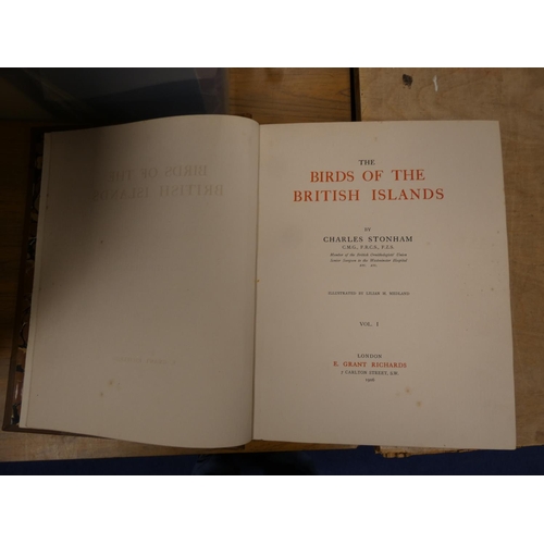 221 - STONHAM CHARLES.  The Birds of the British Islands. 5 vols. Very many plates by Lillian M.... 