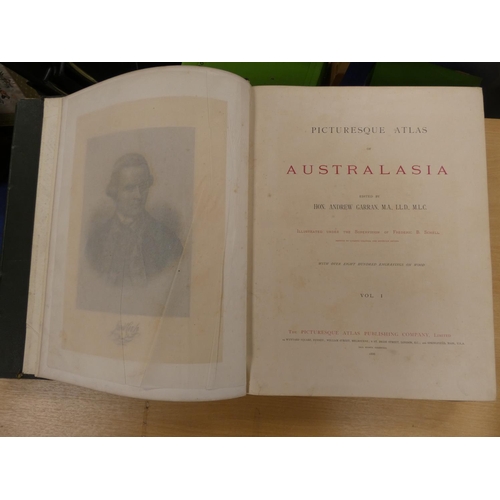 228 - GARRAN HON. ANDREW (Ed).  Picturesque Atlas of Australasia. 3 vols. Frontis, plates, maps &... 