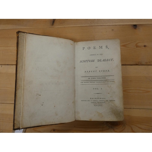 254 - BURNS ROBERT.  Poems Chiefly in the Scottish Dialect. 2 vols. in one. 12mo. Rebacked old c... 