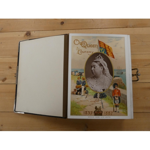 264 - WARD MARCUS & CO.  Our Queen & Country. A Victorian quarto photograph album in diced dark le... 