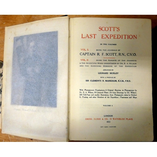 92 - SCOTT CAPT. R. F.  Scott's Last Expedition. 2 vols. Illus. & fldg. & other maps. O... 