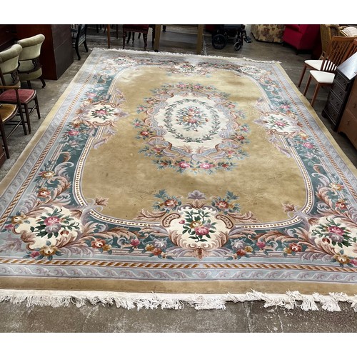 577 - Large Chinese embossed woollen rug