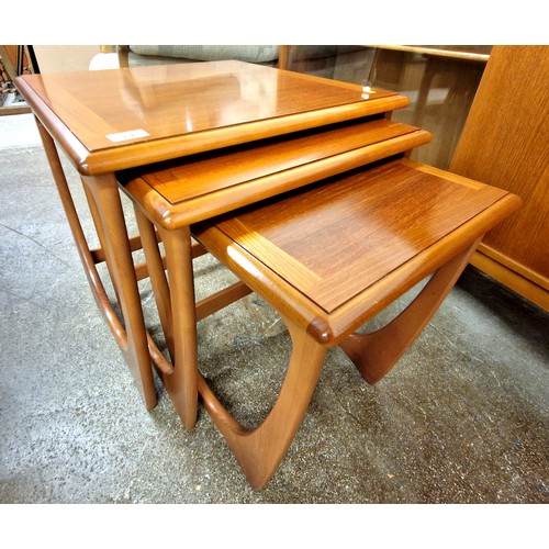 615 - Nest of three teak mid century tables