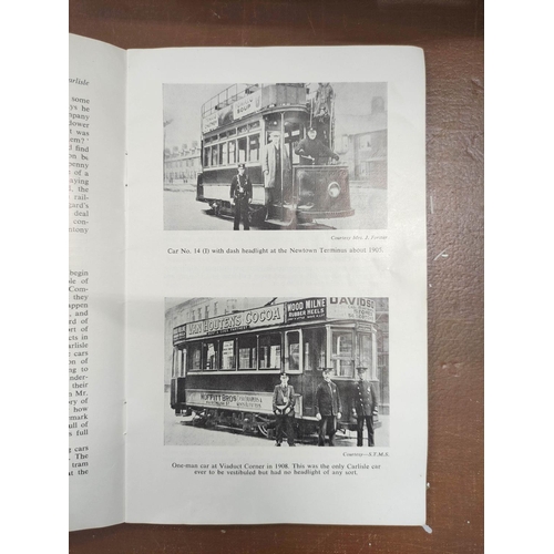 56 - Tramways of the City of Carlisle, book by George S Hearge and a framed photograph of a tram.