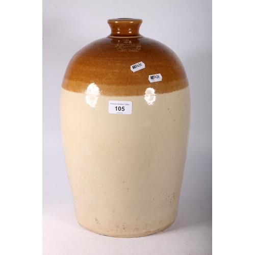 105 - A W Buchan & Co Portobello Scotland glazed stoneware bottle stamped 2, 38cm.