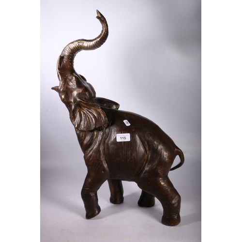 115 - Cast bronze figure of an elephant, 60cm.