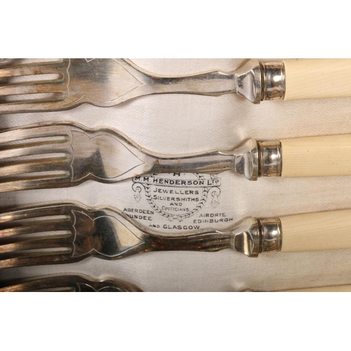 38 - Pair of epns fish servers, cased a set of fish knives and forks, cased and two serviette rings,